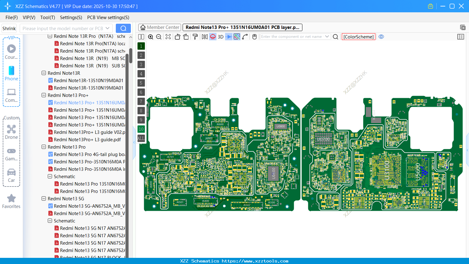 Xiaomi Redmi Note13 Pro+ 1351N16UM0A01 PCB Layer